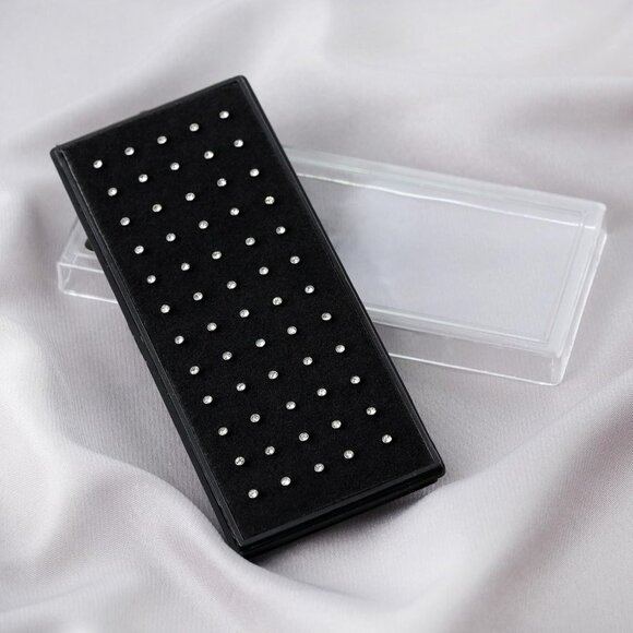 Classic Nose Rings in Surgical Steel with Cubic Zirconia - Ideal Gifting Set - Picture 5 of 7